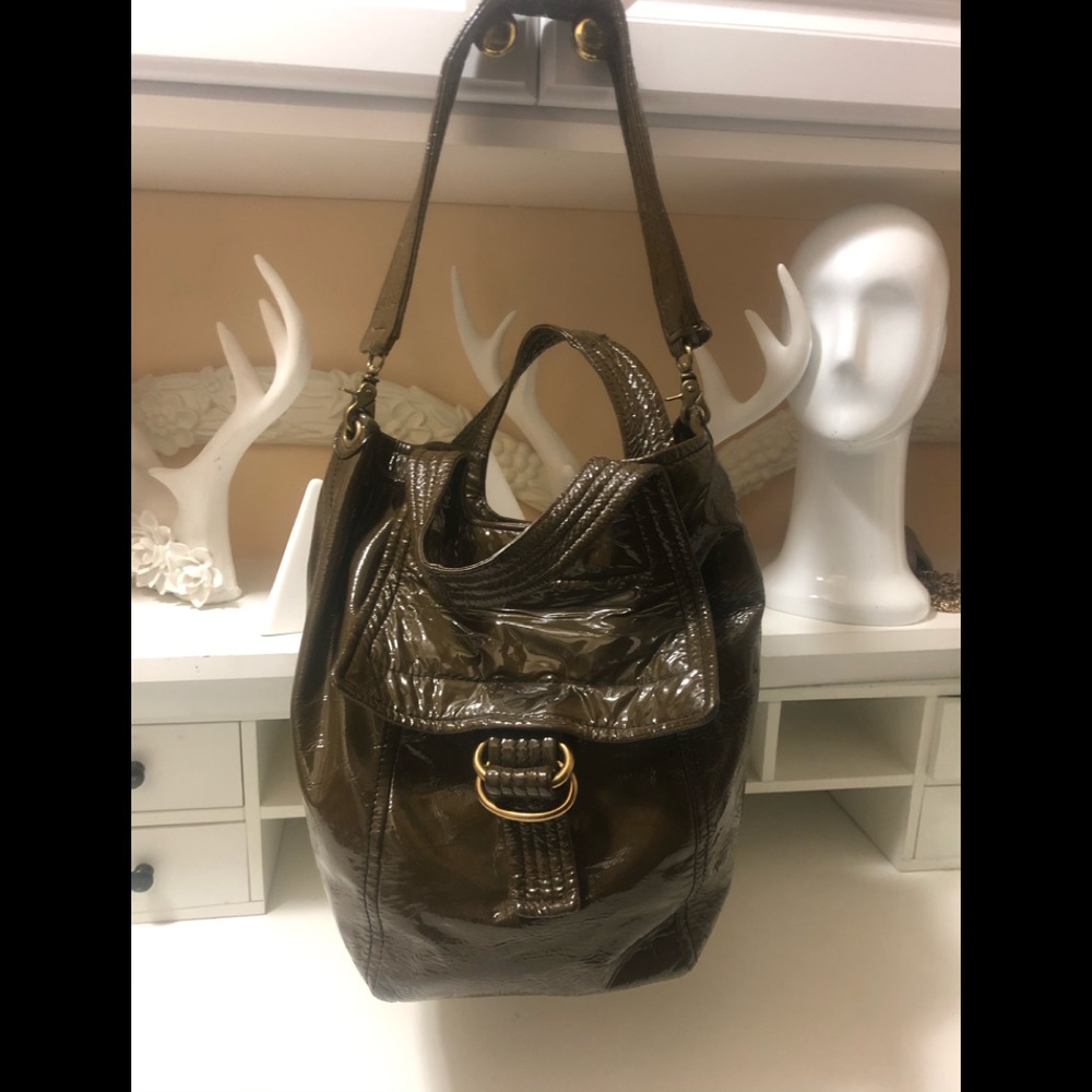 Authentic Kooba olive color soft patent leather